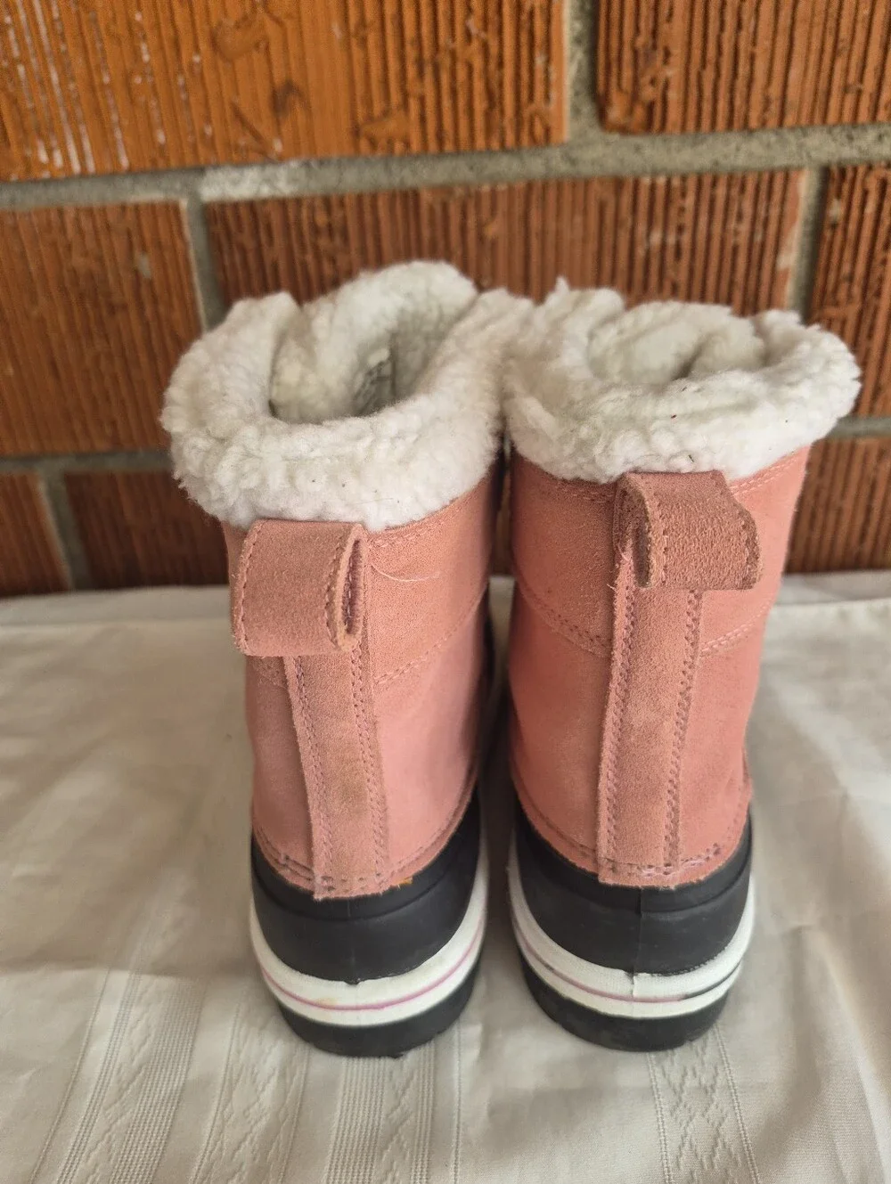 Kids Pink Winter Boots with Faux Fur Lining Size 3